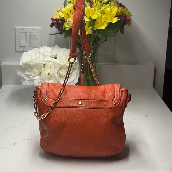Tory Burch Amanda Vibrant Orange Shoulder Bag + Dust Bag - Picture 11 of 13